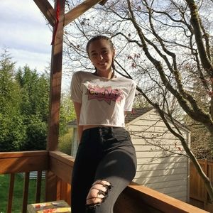 "Good vibes" 90's style Crop top